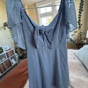 Lulu's Light Blue Textured Mini Dress